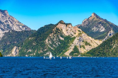 Ebensee üzerinde Traunsee, Traun Gölü, Salzkammergut, Avusturya.  