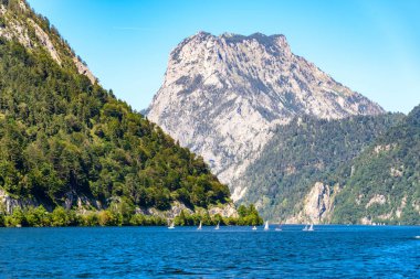 Ebensee üzerinde Traunsee, Traun Gölü, Salzkammergut, Avusturya.  