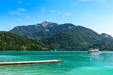 St Gilgen'de Wolfgangsee gölü. Salzkammergut, Salzburg, Austr