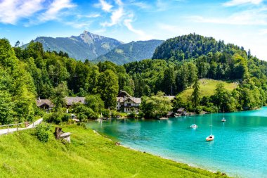 St Gilgen'de Wolfgangsee gölü. Salzkammergut, Salzburg, Austr