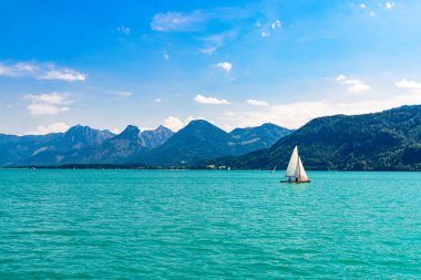 St Gilgen'de Wolfgangsee gölü. Salzkammergut, Salzburg, Austr