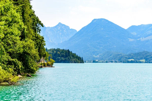Wolfgangsee tó által St Gilgen. Salzkammergut, Salzburg, Austr — Stock Fotó