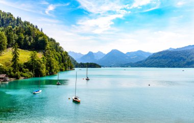 St Gilgen'de Wolfgangsee gölü. Salzkammergut, Salzburg, Austr