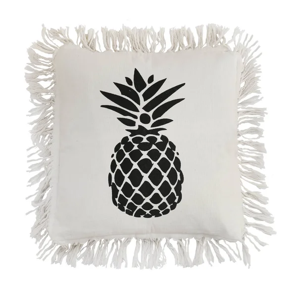 Pillow pineapple isolated on white background. Details of modern boho style eco design interior — Stock Photo, Image