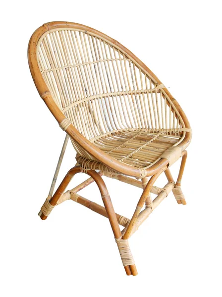Cadeira de vime isolado no fundo branco. Detalhes de boho moderno, boêmio, escandinavo e estilo mínimo. eco design interior — Fotografia de Stock
