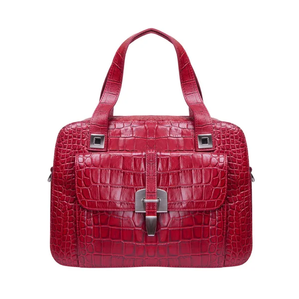 Sac Rouge Isolé Sur Blanc Sac Main Sac Exotique — Photo