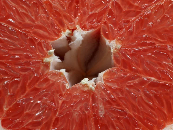 Pink Ripe Grapefruit Texture Close — Stock Photo, Image