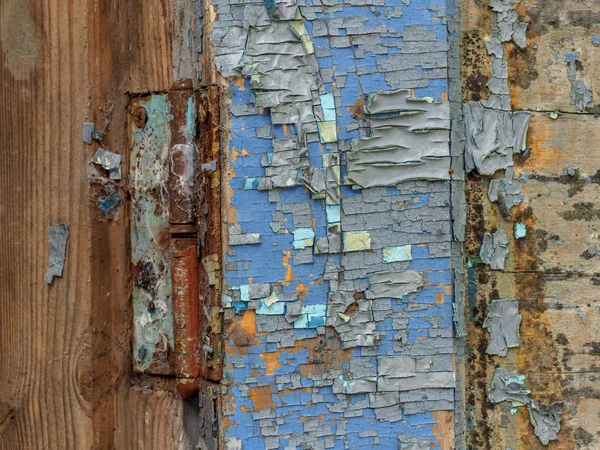 Старі Дерев Яні Двері Роздратованою Синьою Фарбою — стокове фото