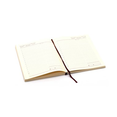 beyaz arka planda kayıt için not defteri