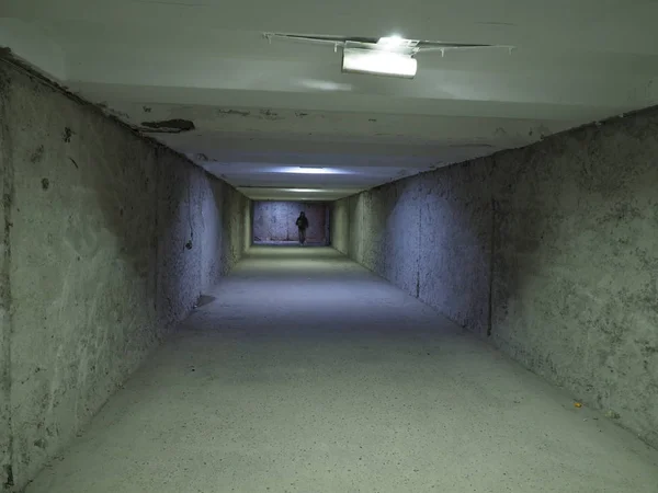 repair in the underpass with concrete walls prepared for plastering and tiling