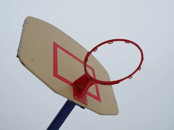 White Basketball Backboard Red Basket Grid — Stock Photo, Image