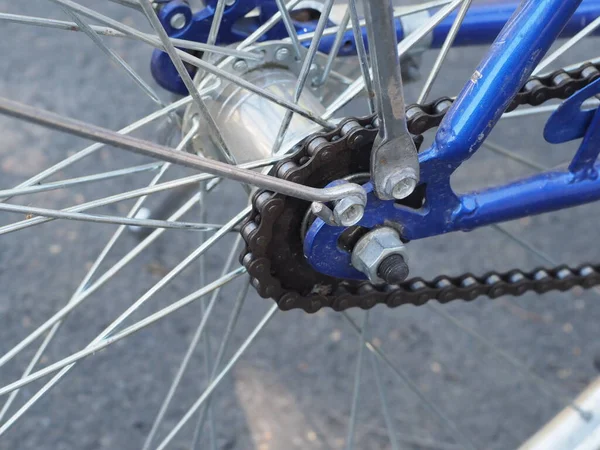 the rear wheel of an old bicycle for tourism