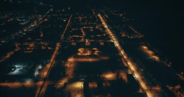 Μια Εκπληκτική Εναέρια Θέα Της Πόλης Kohtla Jarve Νύχτα Εσθονία — Αρχείο Βίντεο