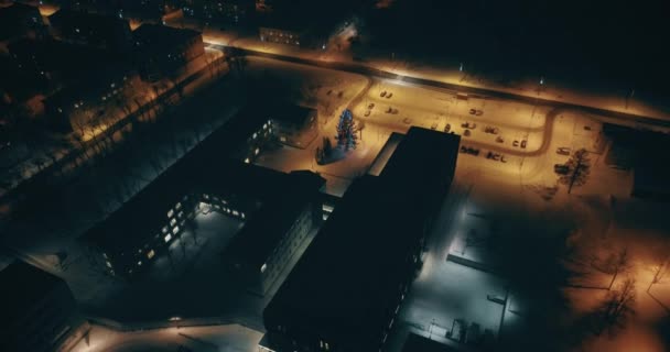 Una Splendida Vista Aerea Della Città Kohtla Jarve Notte Estonia — Video Stock