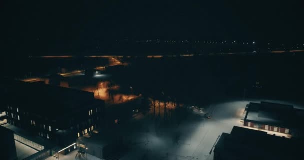Een Geweldige Luchtfoto Van Kohtla Jarve City Nachts Estland Stadslandschap — Stockvideo