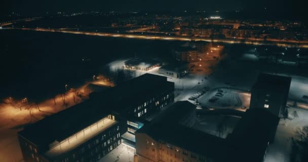 Une Vue Aérienne Incroyable Ville Kohtla Jarve Nuit Estonie Paysage — Video