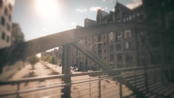 Hamburg Tyskland Juni 2018 Promenad Längs Gata Centrala Hamburg Steadicam — Stockvideo