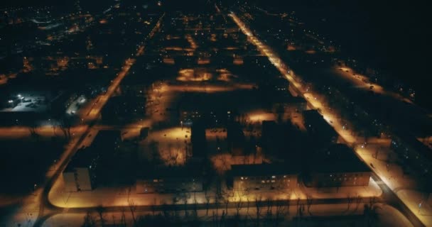 Úžasný Vzdušný Pohled Kohtla Jarve City Noci Estonsko Městská Krajina — Stock video