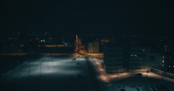Gece Estonya Kohtla Jarve City Inanılmaz Bir Hava Görünümü Şehir — Stok video