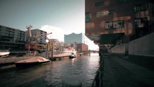 Hamburg Germany June 2018 Walk Street Central Area Hamburg Steadicam — Stock Video