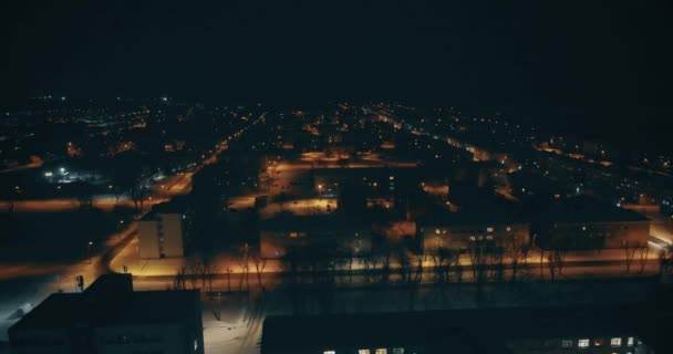 Gece Estonya Kohtla Jarve City Inanılmaz Bir Hava Görünümü Şehir — Stok video