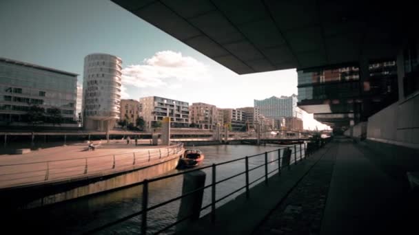 Hamburg Germany June 2018 Walk Street Central Area Hamburg Steadicam — Stock Video