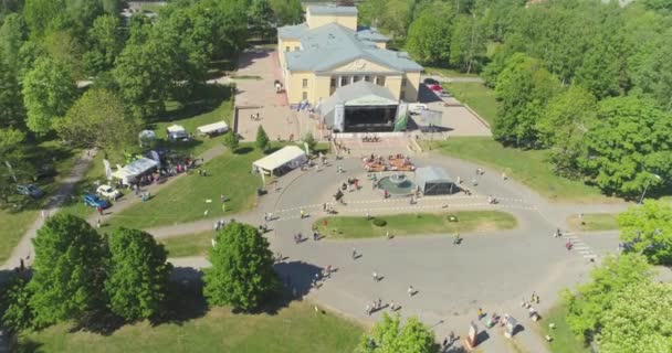 人们在令人惊奇的绿地公园举行的音乐节上聚会和跳舞 — 图库视频影像