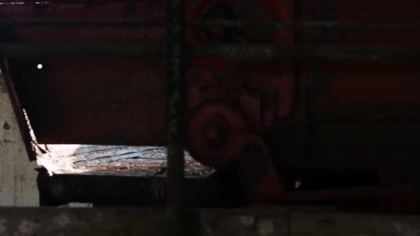 不気味な放棄された農家の家建物 室内の映像 ステディカムの映像 怖い場所 — ストック動画