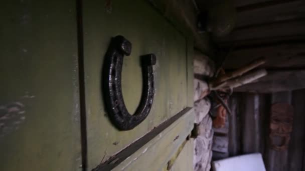 Casa Fazenda Abandonada Assustadora Edifício Interior — Vídeo de Stock