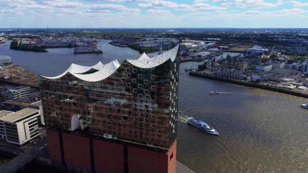 Hamburg Şehir Merkezindeki Finans Bölgesine Şehir Yollar Binalar Office Gökdelenler — Stok video