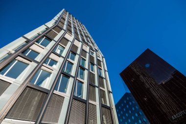 Hamburg, Almanya-Temmuz 03, 2018: Tanzende Tuerme (anlam dans kuleleri) Reeperbahn St Pauli gökdelen Hadi Teherani BRT Architects tarafından tasarlanan.