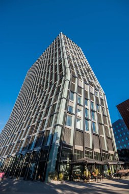 Hamburg, Almanya-Temmuz 03, 2018: Tanzende Tuerme (anlam dans kuleleri) Reeperbahn St Pauli gökdelen Hadi Teherani BRT Architects tarafından tasarlanan.