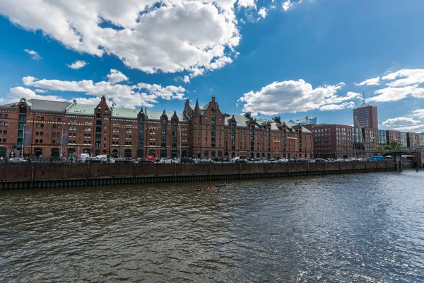 Hamburg Alemania Junio 2018 Distrito Almacenes Hamburgo Speicherstadt Alemania — Foto de Stock