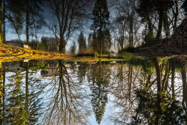 Piękne Jezioro Parku Jesień — Zdjęcie stockowe