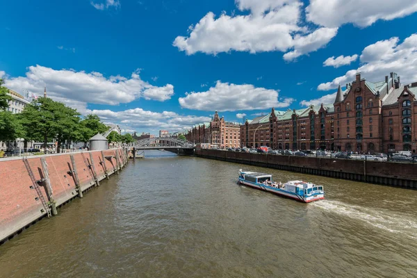 Hamburg Alemania Junio 2018 Distrito Almacenes Hamburgo Speicherstadt Alemania — Foto de Stock