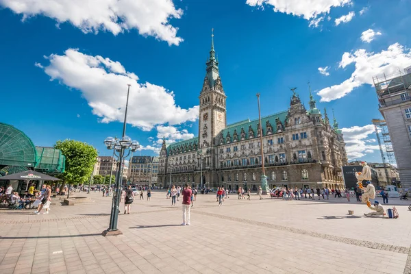 Hamburg Deutschland Juli 2018 Das Hamburger Rathaus Ist Sitz Der — Stockfoto