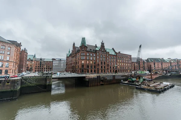 Hamburg Niemcy Grudnia 2017 Alte Speicher Stary Magazyn Flota Speicherstadt — Zdjęcie stockowe