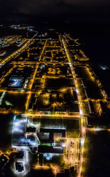 Vue Aérienne Ville Nuit Hiver Paysage Hivernal Incroyable — Photo