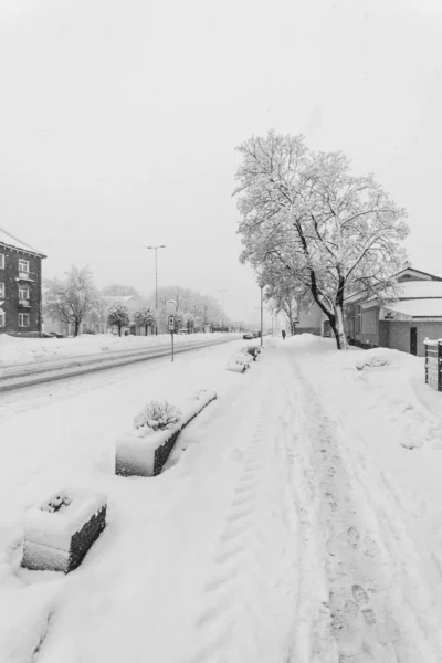 Schöner Wintertag Einer Kleinen Stadt Wunderbare Winterlandschaft — Stockfoto