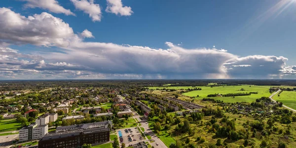 Městská Krajina Moderními Budovami Vzdušné Záběry — Stock fotografie