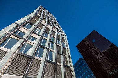 Hamburg, Almanya-Temmuz 03, 2018: Tanzende Tuerme (anlam dans kuleleri) Reeperbahn St Pauli gökdelen Hadi Teherani BRT Architects tarafından tasarlanan.