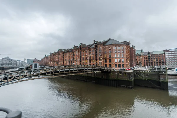 Hamburg Niemcy Grudnia 2017 Alte Speicher Stary Magazyn Flota Speicherstadt — Zdjęcie stockowe