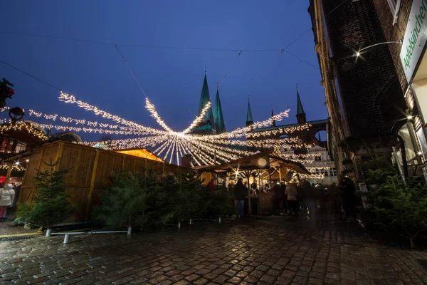 Hamburg Duitsland December 2017 Kerstmarkt Winter Bij Koberg Hanseatictown Luebeck — Stockfoto