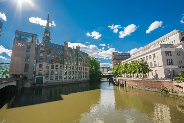 Hamburg Alemania Junio 2018 Distrito Almacenes Hamburgo Speicherstadt Alemania — Foto de Stock