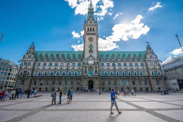 Hamburg Deutschland Juli 2018 Das Hamburger Rathaus Ist Sitz Der — Stockfoto