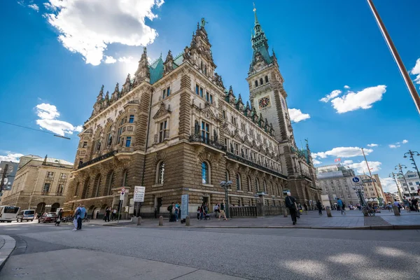 Hamburg Deutschland Juli 2018 Das Hamburger Rathaus Ist Sitz Der — Stockfoto