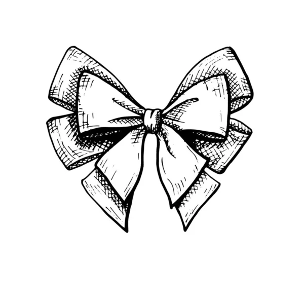 Sketch Bow White Background — Stock Photo, Image