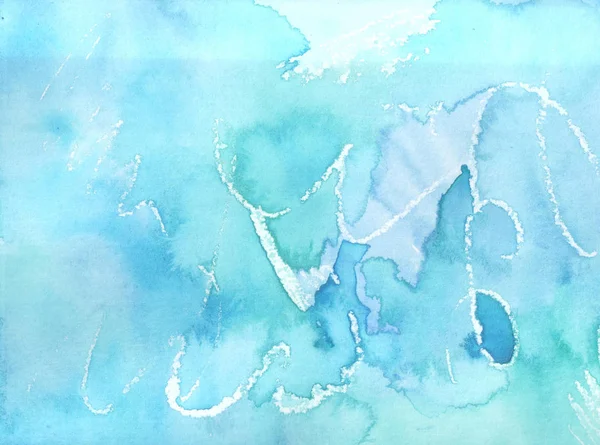 Suluboya çizilen çizgileri kullanarak mavi soyut arka plan