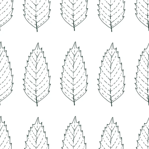 Kestane yaprakları ile dikişsiz desen. Grafik çizim stili.