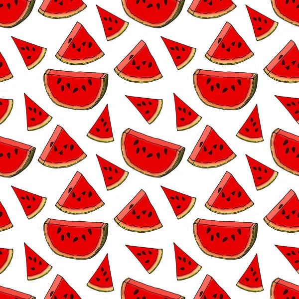 Karpuz dilimleriyle kusursuz desen.